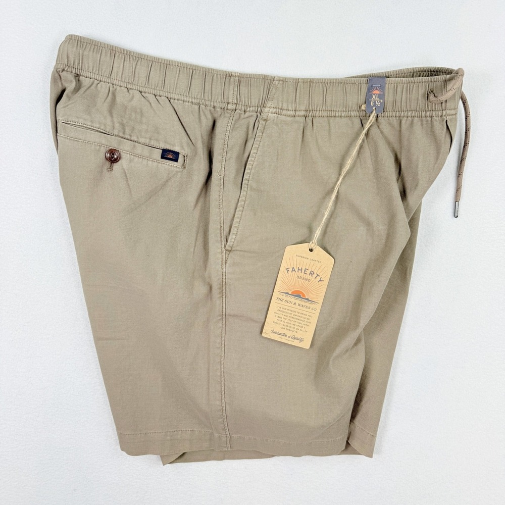 Faherty Essential Drawstring Short Size XL Mens Mountain Cliff Brown NEW